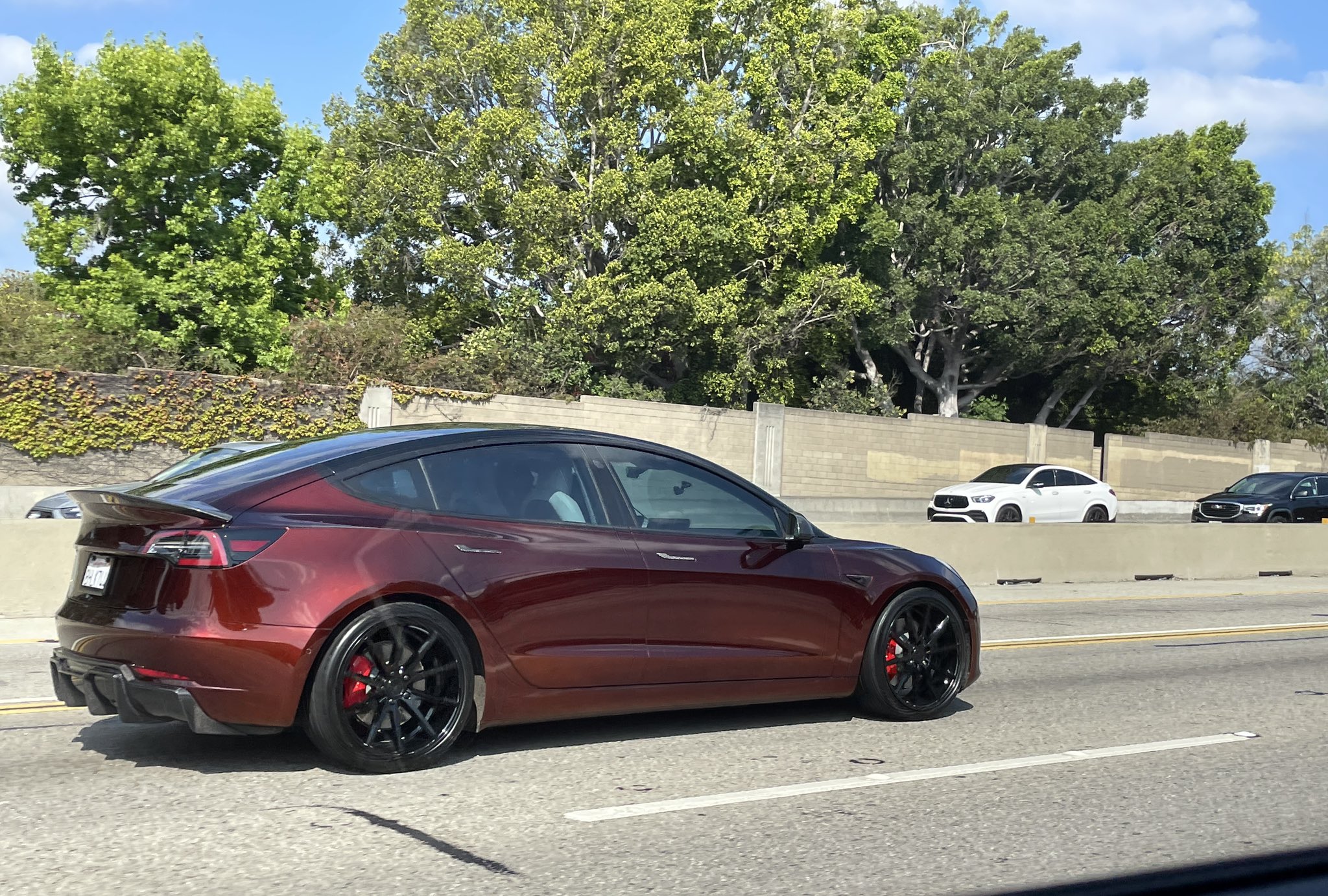 Burgundy tesla sales model 3