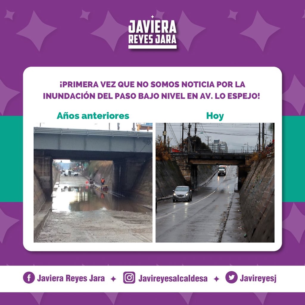 ¡Por primera vez no somos noticia por la inundación del paso bajo nivel en Av. Lo Espejo! 

Esto se debe al despliegue organizado y constante de los funcionarios municipales para prevenir en estas emergencias.

Seguimos trabajando en otros puntos críticos de la comuna.