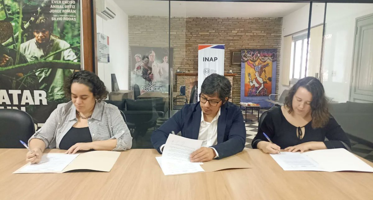 🤝Alianzas estratégicas

🗓️El día de hoy se realizó la firma del convenio marco de cooperación entre el <a href="/Inap_py/">Instituto Nacional del Audiovisual Paraguayo</a> y la <a href="/academiacinepy/">Academia de Cine del Paraguay</a>, a fin de fortalecer e impulsar la cultura cinematográfica paraguaya, tanto a nivel nacional como internacional.