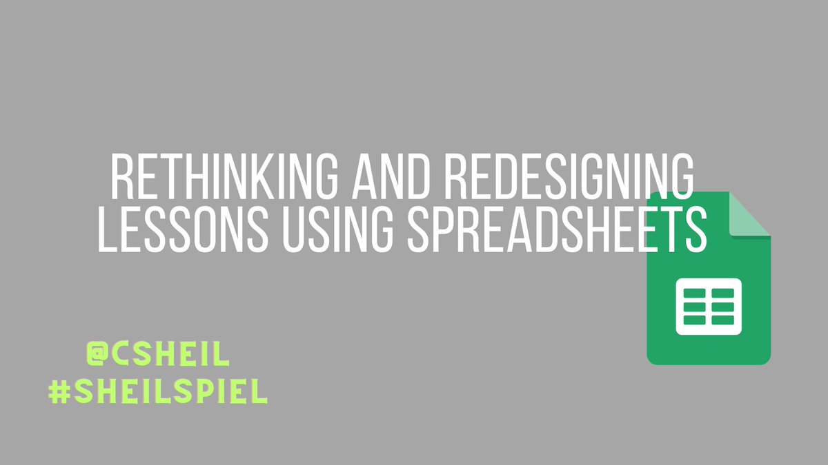 Latest #SheilSpiel Blog Post: 'Rethinking and Redesigning Lessons using Spreadsheets' #googleEDU #nhed #datacollection #googlefsu craigmsheil.com/2023/06/23/ret…