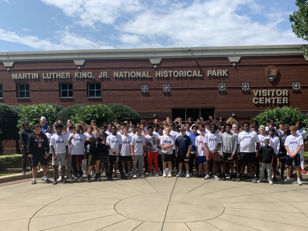 CoachMata's tweet photo. Before the departure from Atlanta, we had a chance to visit the MLK Center. The great Martin Luther King Jr. and Ebenezer Baptist Church was an amazing experience for the guys. https://t.co/JnrwgKC369