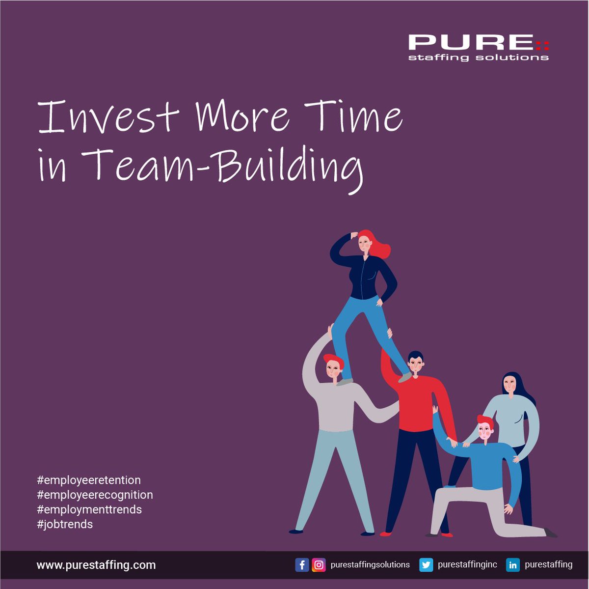 Invest More Time in Team-Building

#employeeengagement #employeerecognition #employeeretention #employmenttrends #jobtrends