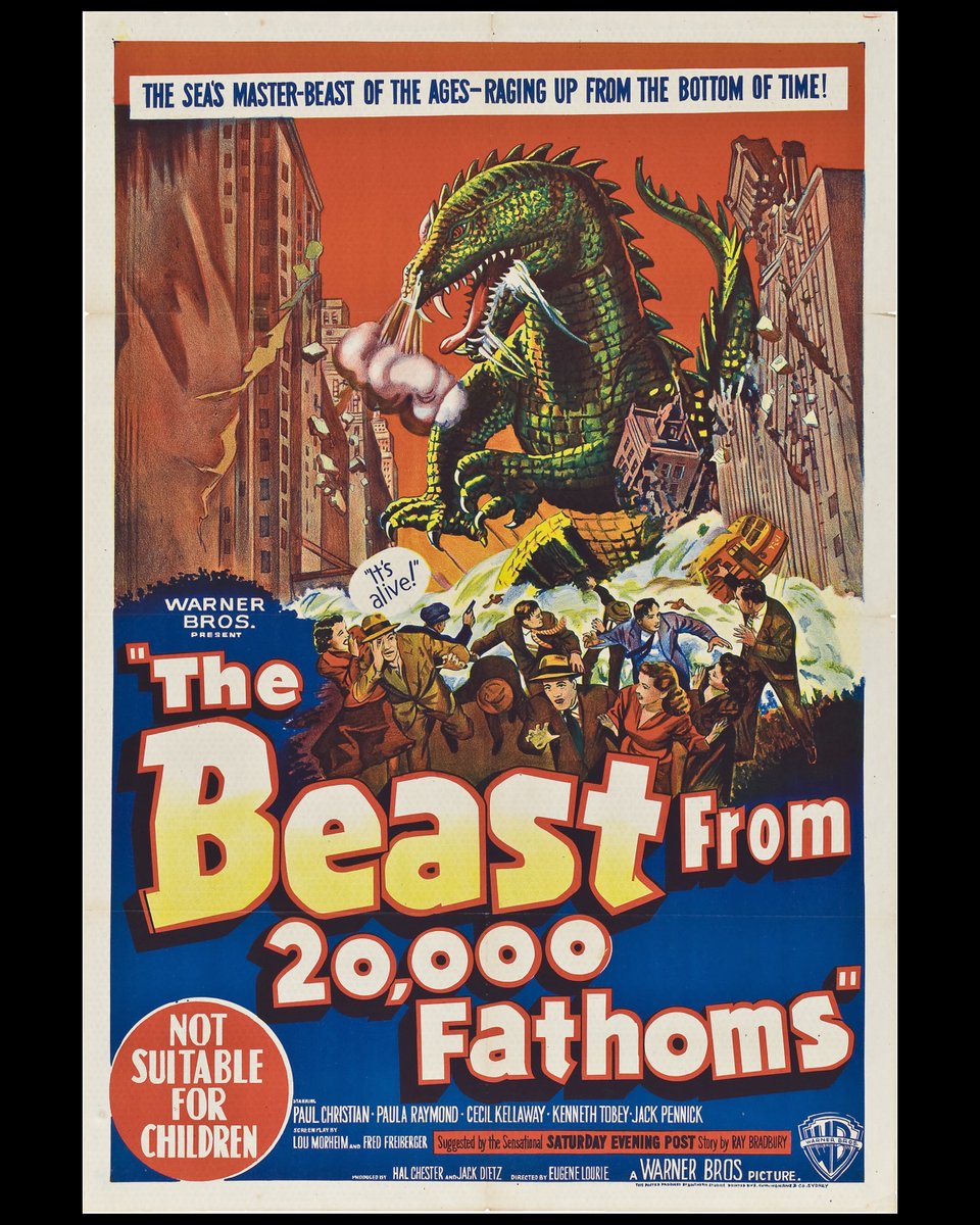 Did you know the classic 1953 monster film, The Beast from 20,000 Fathoms, was based off of Ray Bradbury’s 1951 short story, “The Fog Horn”? Click the link below to see the original theatrical trailer. youtu.be/e6vNdjrJVRc #RayBradbury #DidYouKnow #BradburyInHollywood