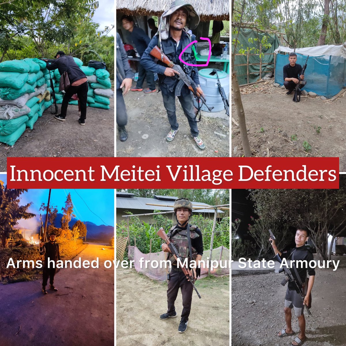 samkhongsai_'s tweet photo. Main reason why #Meitei Meira Paibis keep blocking armed forces from combing operation in #Meitei area could be to shield these #MeiteiMilitants ? 
Wake up #India, separatist #MeiteiMilitants from #Myanmar &amp; #Bangladesh have infiltrated all parts of #Manipur. Security threat 🚨 https://t.co/Ivq3YgC7ey