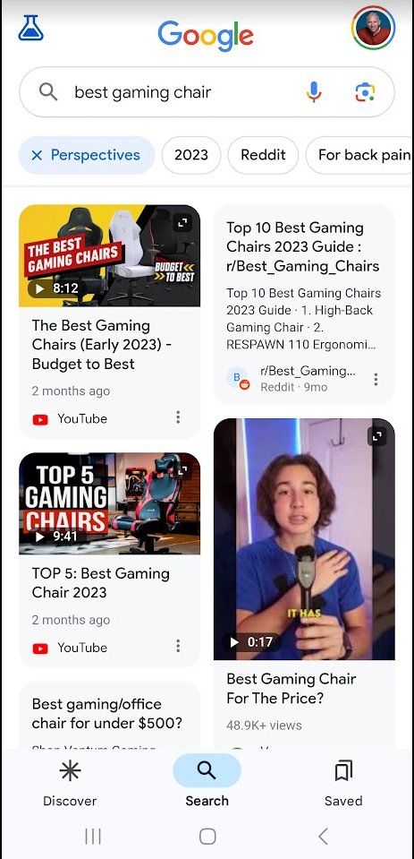 glenngabe's tweet photo. Update: When Perspectives first launched on 6/12, I noted it was NOT present via SGE. Now that Google just officially announced that Perspectives is live, IT IS triggering via SGE. Just a heads-up for those keeping track of SGE and how things are evolving. :) https://t.co/16omlzK3B9