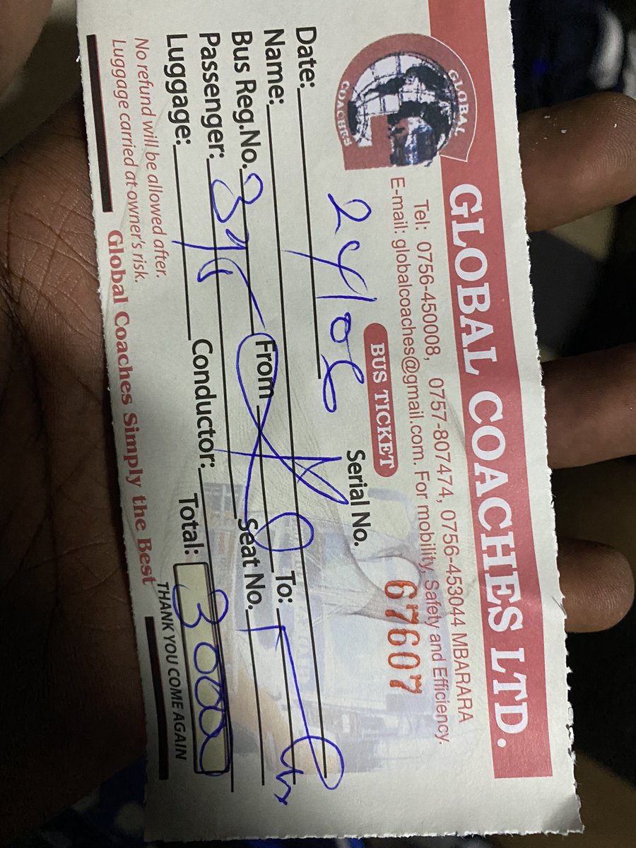 To leave Kampala, I had to secure another ticket with Global bus . @tausicoaches1 , am coming for my refund.