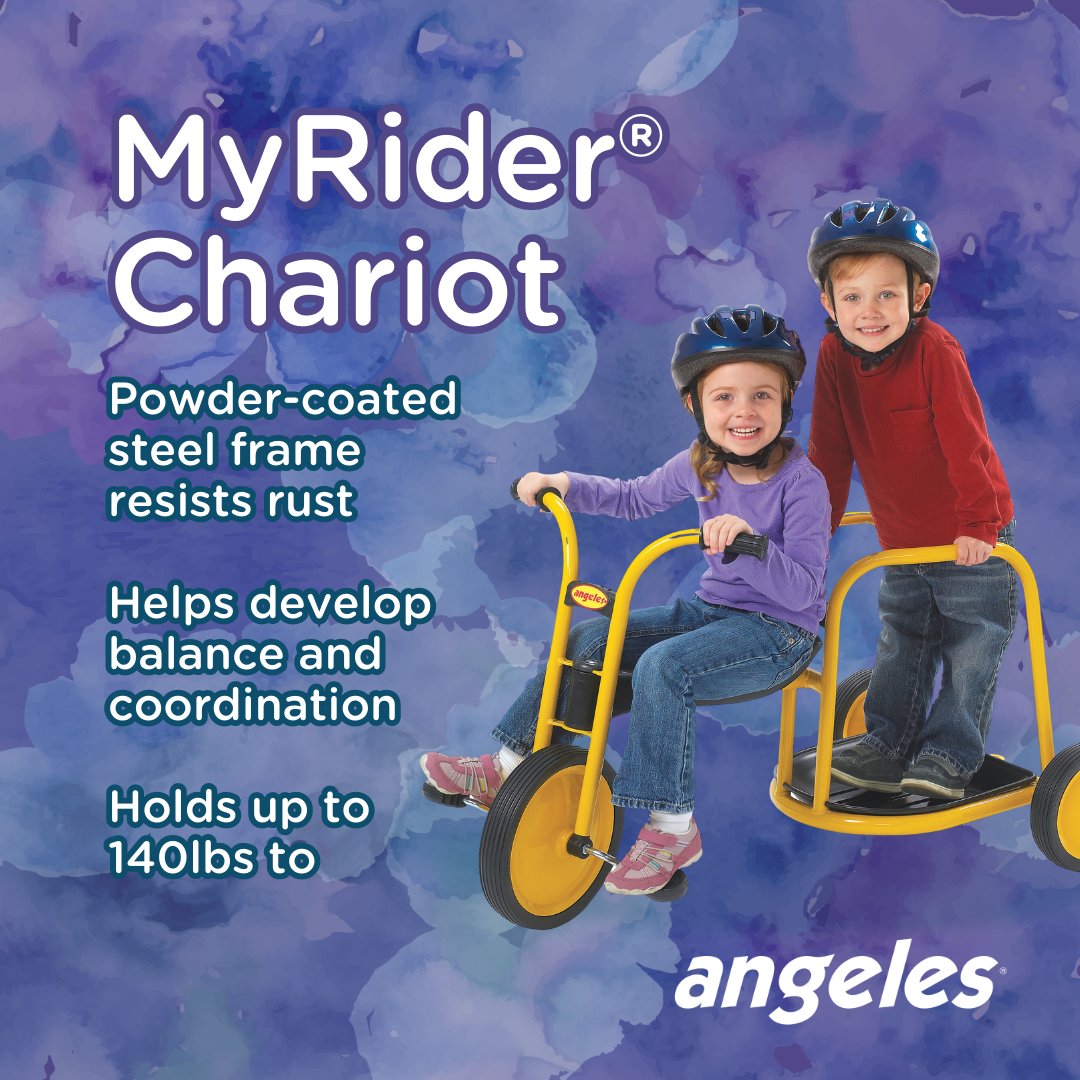 🚴‍♂ Pedaling towards a future of balance and coordination with MyRider Chariot trike! 🙌
Its powder-coated steel frame resists rust and can hold up to 140 lbs!

#childrensfactory #activeplay