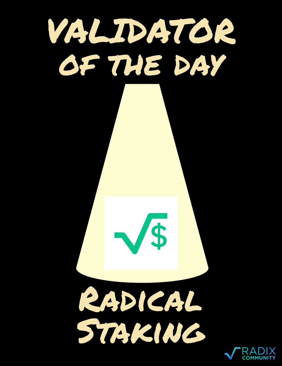 We are honored to be selected as Validator of the Day by the Radix Community Council 🙏

Also, WE'RE GIVING AWAY 5,000 $XRD! 🤯 To participate:

👉 Follow @radix_ecosystem &amp; <a href="/RadicalStaking/">radical.xrd | RadicalStaking.com</a>
👉 Like and RT this tweet from @radix_ecosystem: tinyurl.com/3y9ks6ar

Good luck!!! 🍀