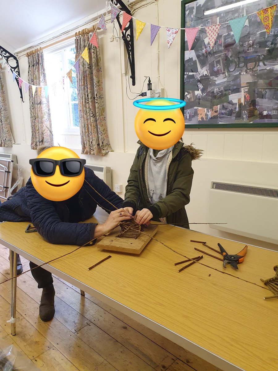 The day after the village coronation was The Big Help Out.
Mrs MakeIt &amp; MiniMakeIts helped make bird/bat boxes and Mrs MakeIt taught villagers how to weave bird feeders from Willow <a href="/ForestSchoolUK/">Forest Schools UK</a>