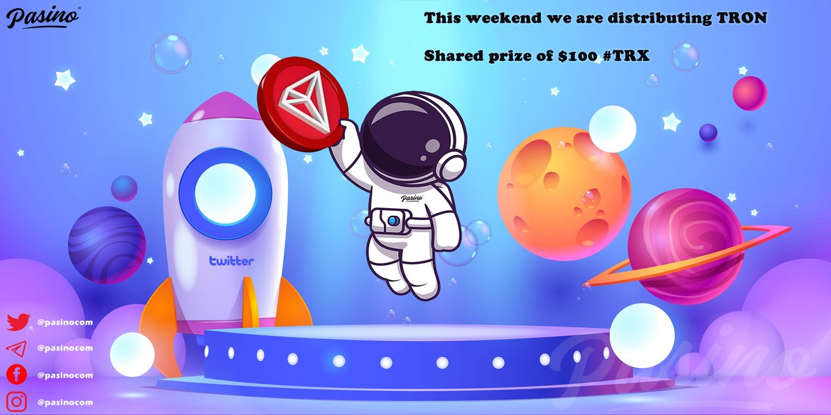 💸 #GiveawayAlert 💸

🏆4 Winners of 25$ each in #TRON

🔹 Follow <a href="/PasinoCom/">Pasino.com</a>
🔹 Like &amp; RT
🔹 Tag 4 friends with #Crypto #TRX #TRON

⌛️Jun 25th @ 9PM EST
🛑Account min lvl: 6
#bullrun ETFs #BitcoinETF #Bitcoin #BTC #Cryptocurency