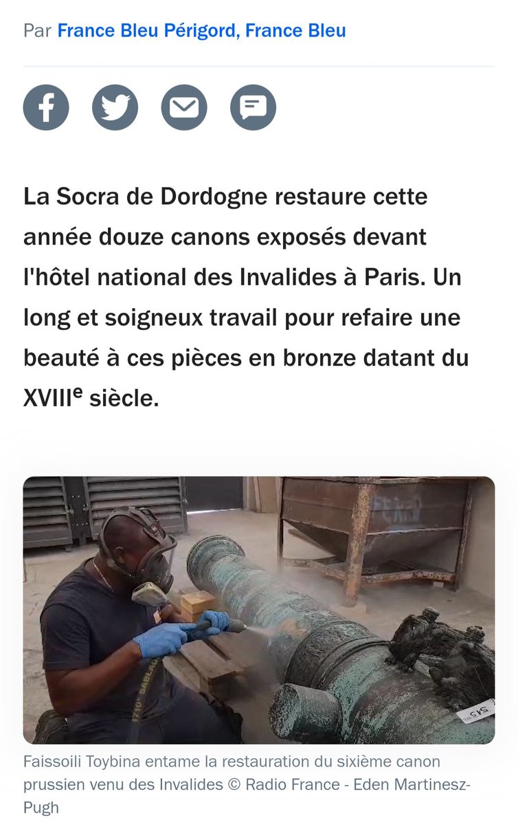 Aux4coinsdu4's tweet photo. #Dordogne la #Socra
à #MarsacSurLisle
est à l'œuvre,après la restauration
des apôtres de #NotreDame,
les canons de l'Hotel National des Invalides
https://t.co/w2LlGYDwKV
et l'#AtelieDœuvresDeForge d'#Hautefort restaure les grilles de #NotreDame https://t.co/9V1NLULKHl #Paris https://t.co/IeVGYyftmN