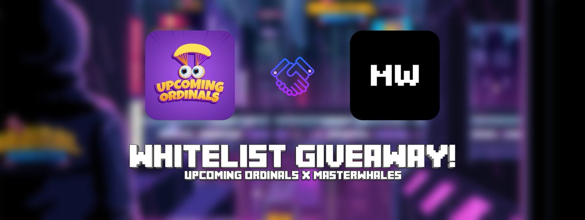 Upcoming Ordinals (@ordcoming) on Twitter photo MasterWhales Whitelist Giveaway! ๐
Prize: 3x MasterWhales WL Spots
Entry:
1. Follow @masterwhales & <a href="/ordcoming/">Upcoming Ordinals</a> & @ordinalrobots
2. Rt, Like & Tag 3 Frens
3. Turn on notifications! ๐
24hrs โฐ #ordinals #Bitcoin MasterWhales Whitelist Giveaway! ๐
Prize: 3x MasterWhales WL Spots
Entry:
1. Follow @masterwhales & <a href="/ordcoming/">Upcoming Ordinals</a> & @ordinalrobots
2. Rt, Like & Tag 3 Frens
3. Turn on notifications! ๐
24hrs โฐ #ordinals #Bitcoin