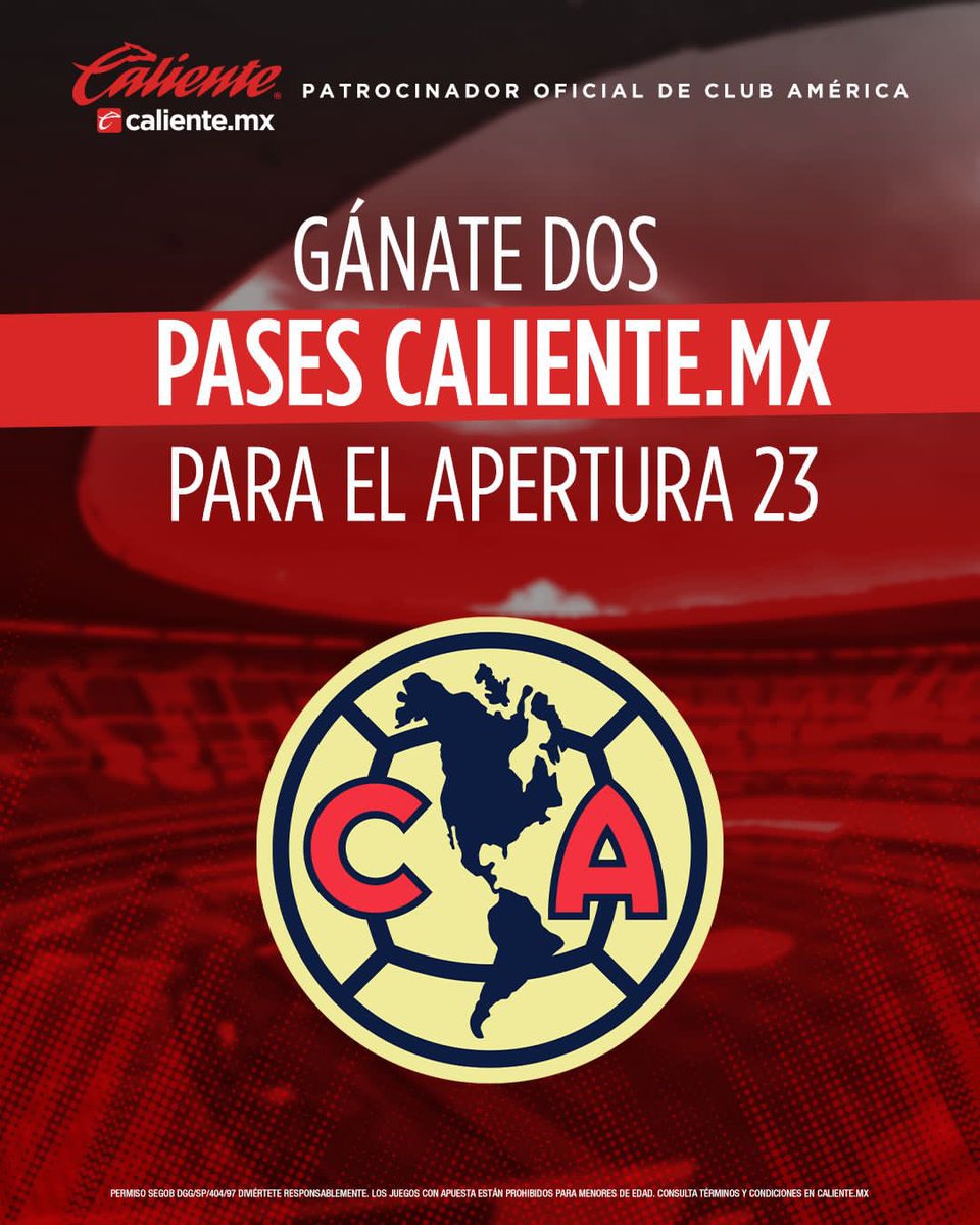 🏟️Caliente.mx te lleva al AZTECA🏟️
Gana un PASE DOBLE para nuestros juegos de local, incluye Fase Final 🦅 

Haz lo siguiente 👇🏽
1️⃣Sigue a <a href="/calientesports/">Caliente Sports</a> 📲
2️⃣Dale 🔁 y ❤️
3️⃣Comenta por qué quieres ir al estadio en el #AP23 y el HT #MásAcciónMásDiversión 🔥

¡VAN! 😏