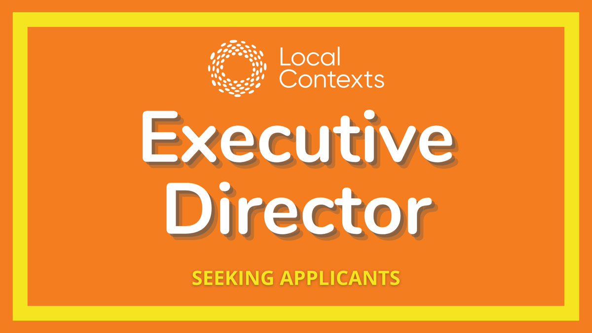 Local Contexts is seeking an Executive Director with strong roots in Indigenous community engagement who will provide thought leadership in building the research infrastructure of the future while developing, leading, & managing a sustainable organization. indeed.com/job/founding-e…