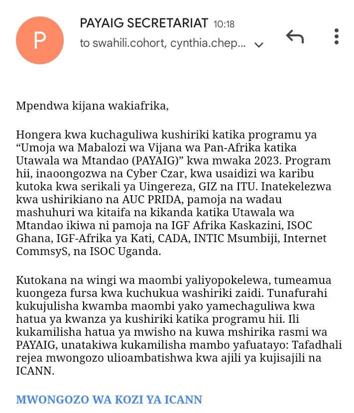 Bfarmsproducts's tweet photo. @PAYA_IG I’m glad to be selected as a Pan-African Youth ambassador for Internet governance 2023 by @PAYA_IG. I look forward to connect with fellow members and understand more on Internet governance.
#IGFAMBASSADOR2023
 #IGF2023 https://t.co/8JbM4H0vri