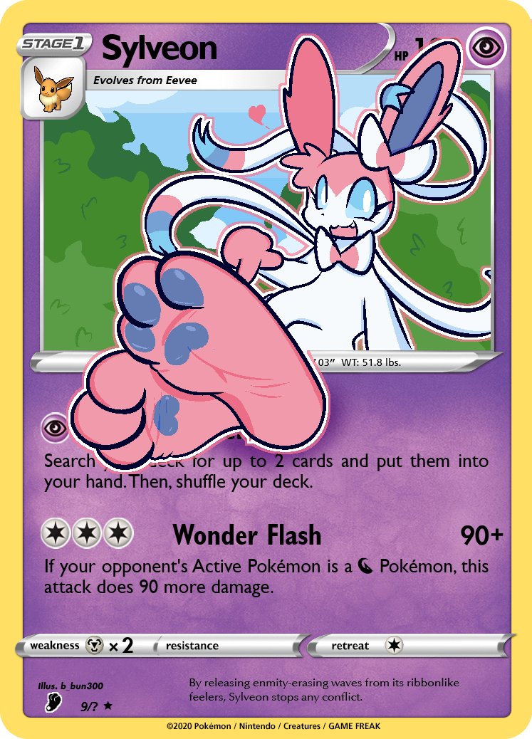 Today I learned they got rid of the fairy type in the card game, so here's a 'psychic' Sylveon.