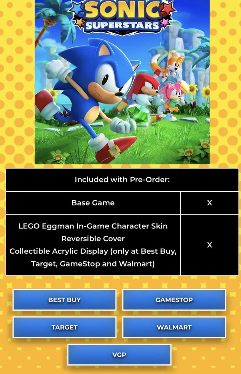 Sonic Superstars pre-order bonus is LEGO Eggman in-game character