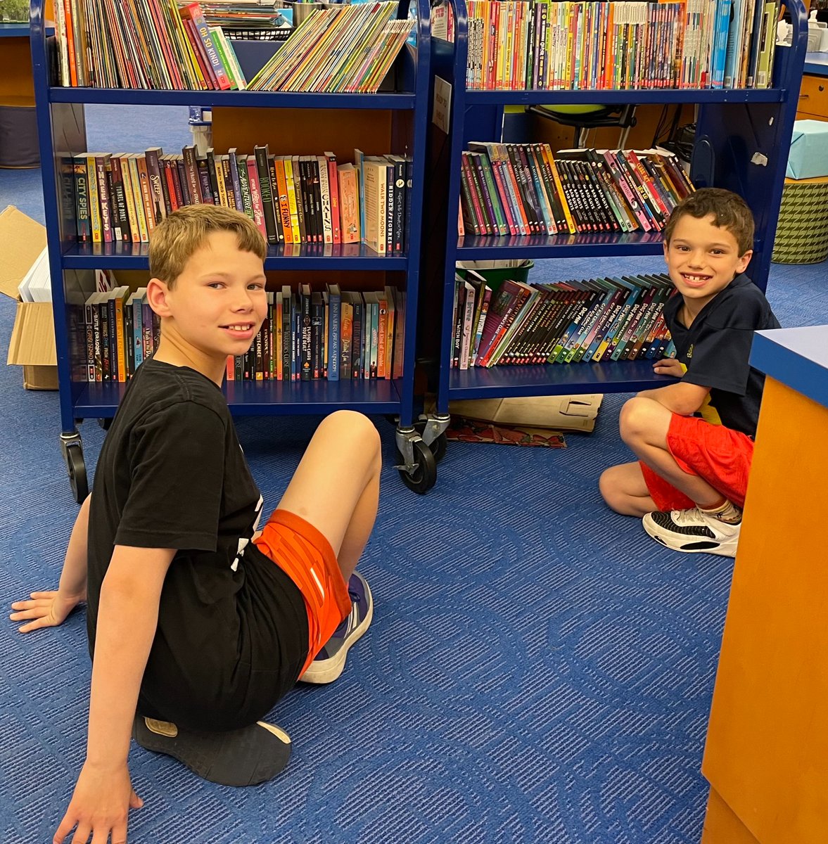 Charlie and William got to pick out FREE BOOKS just for signing up for our Children's Summer Reading Challenge! 📖📚   Use the Beanstack app or visit our Summer Reading page in your browser to get your kids started today! ☀️ #BTPLSummer #LibraryFun btpl.org/summer?utm_con…