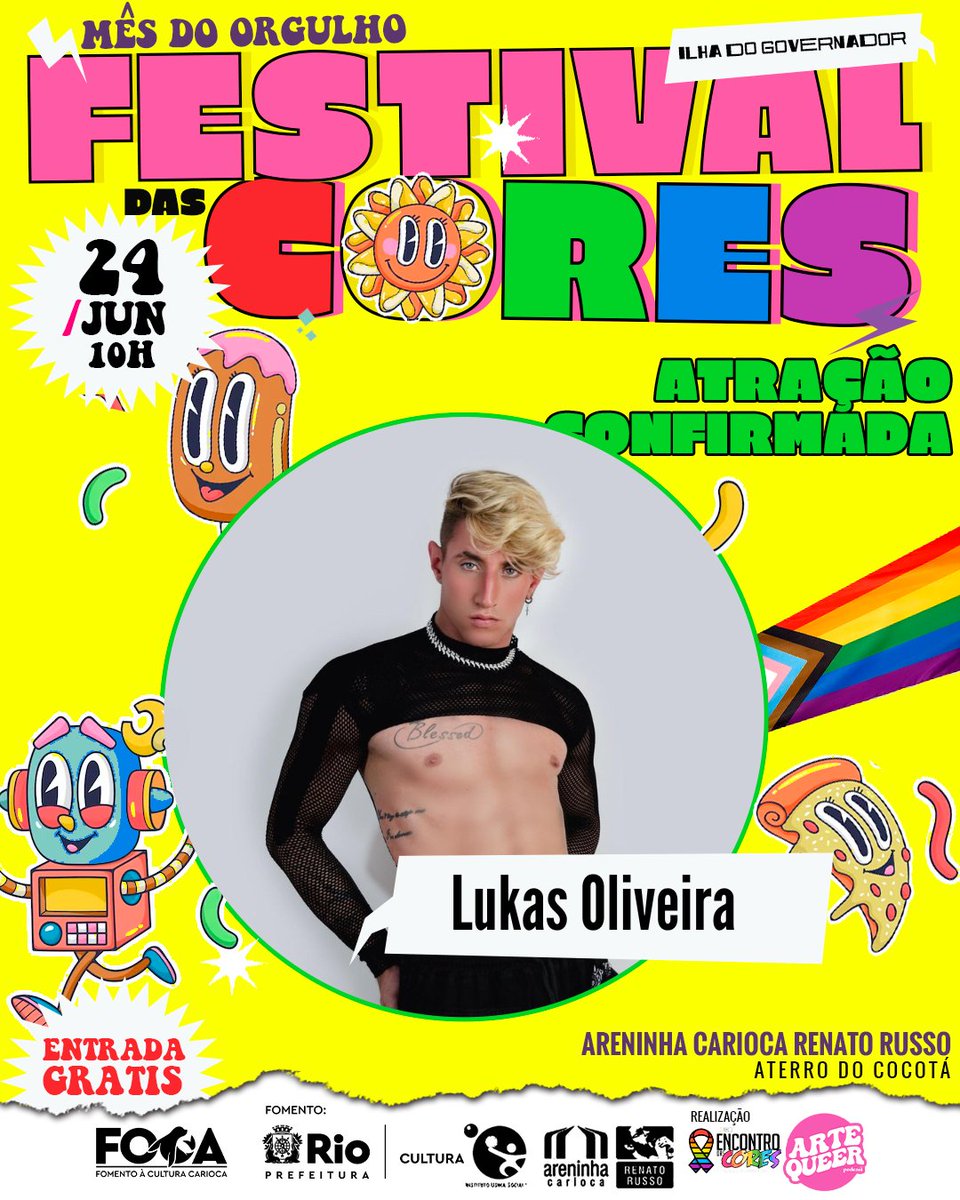 encontrocores's tweet photo. Amanhã é dia de Festival das Cores 🏳️‍🌈
Em comemoração ao mês do Orgulho convidamos o Dj @LuukOliveira  pra quebrar tudo com vocês

Quem nós vemos por lá?

Evento gratuito, a partir das 10hrs

Endereço: Areninha Carioca Renato Russo, Aterro do Cocota https://t.co/e1j5M0Ge1d