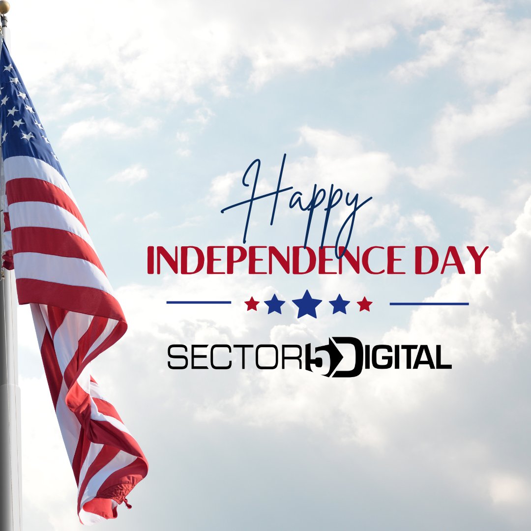 Happy Fourth of July! 🇺🇸 As we celebrate the spirit of freedom and independence, we wish you a joyful and safe holiday. At Sector 5 Digital, we're proud to be a part of this great nation and grateful for the support of our amazing community.