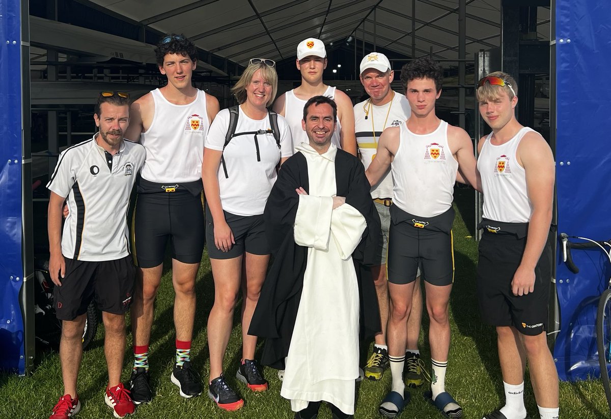 Blessing and naming the boat “Sarah Kenyon” and then support the boys ⁦<a href="/Oratoryrowing/">Oratory Rowing</a>⁩ at #Henley #coradcorloquitur