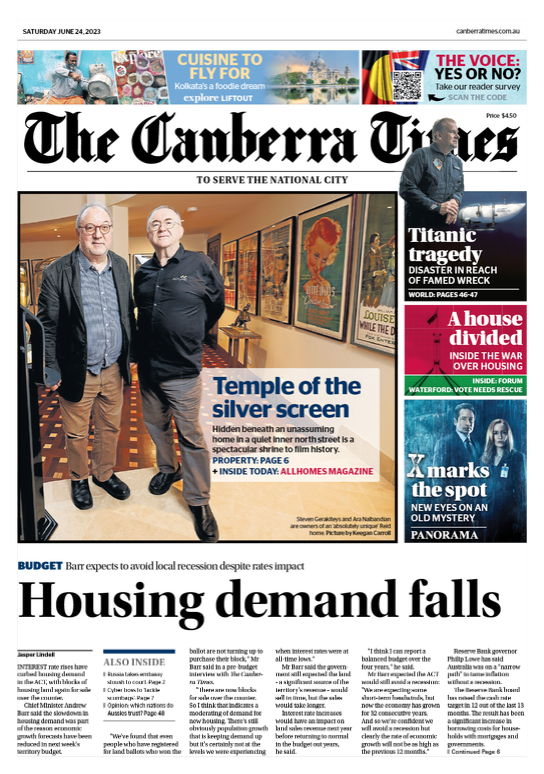 Good morning, Canberra. There's a slight chance of more rain today with a top of 12 degrees. Here's today's <a href="/canberratimes/">Canberra Times</a> front page, featuring <a href="/jclindell/">Jasper Lindell</a> and <a href="/b_levinson/">Brittney Levinson</a> 
canberratimes.com.au/subscribe