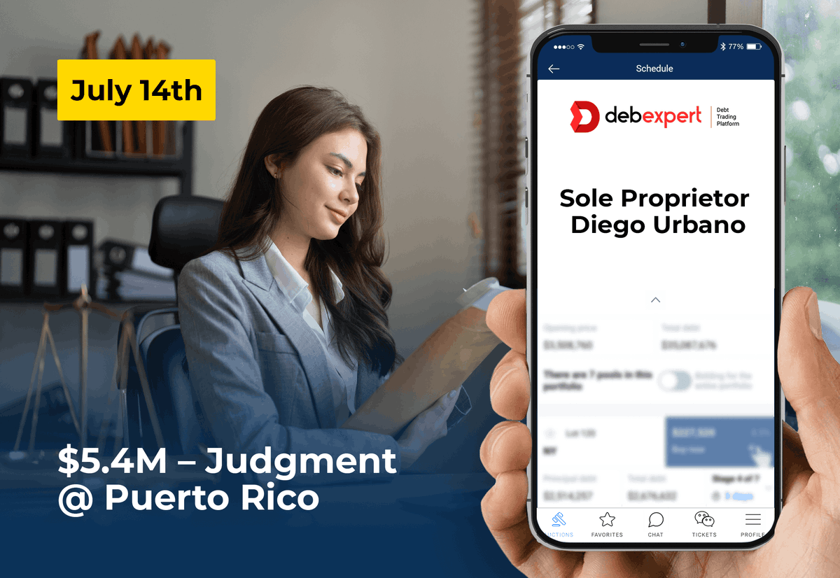 Debexpert_com's tweet photo. NEW AUCTION FROM DEBEXPERT
Bidding ends July 14, 2023

SELLER: Sole Proprietor - Diego Urbano

- Judgment Awarded in Sept 2021
- Defendant is company and officers
- Location: Puerto Rico

More information on https://t.co/lSTO18BQJU https://t.co/AvGUAuGT72