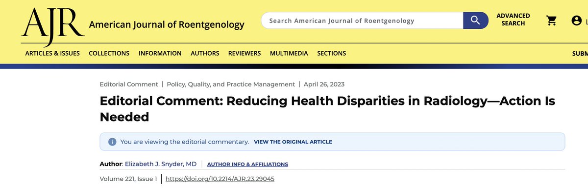 Pediatric radiologist @LizzieSnyderMD advancing the national conversation on how to improve equitable care delivery in radiology: ajronline.org/doi/full/10.22…
<a href="/AylinTekes/">Aylin Tekes Brady</a> @VUMCradiology <a href="/liljasolnes/">liljasol</a> <a href="/ARRS_Radiology/">ARRS</a> <a href="/AJR_Radiology/">AJR</a>