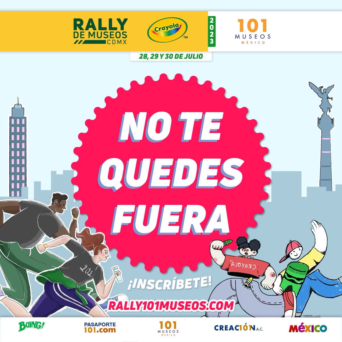¿Ya te inscribiste al RALLY DE MUSEOS CDMX 2023? 🤯✨🏛️
¿QUÉ ESPERAS?
ESTAMOS POR CERRAR INSCRIPCIONES 🥳🤠😮🙆‍♀️
Entra a Inscripcionrally.com y registra a tu equipo.
🥳✨🏛️👣🏁
.
.
#museosdemexico #visitmexico #rallydemuseos #crayola #cdmx