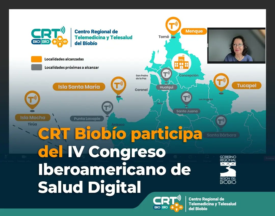crtbiobio's tweet photo. La Directora del CRT Biobío, Angélica Avendaño, expuso sobre los desafíos y proyecciones del Centro Regional de Telemedicina y Telesalud (CRT Biobío) ante los expertos internacionales de Salud Digital de Estados Unidos, Europa y Latinoamérica. 

#CRTBiobío #RISAD https://t.co/7UkP4f5rAk