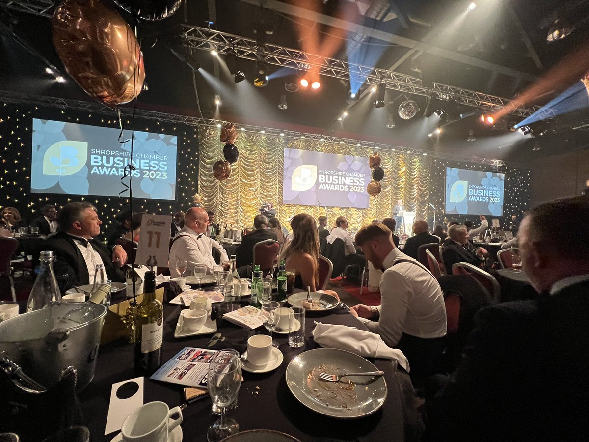 PaulMcGillivray's tweet image. Fun, style, great conversations and a celebration of the region’s best talent at the Shropshire Chamber Business Awards. Thanks to Shropshire Council for the invitation! #scba2023