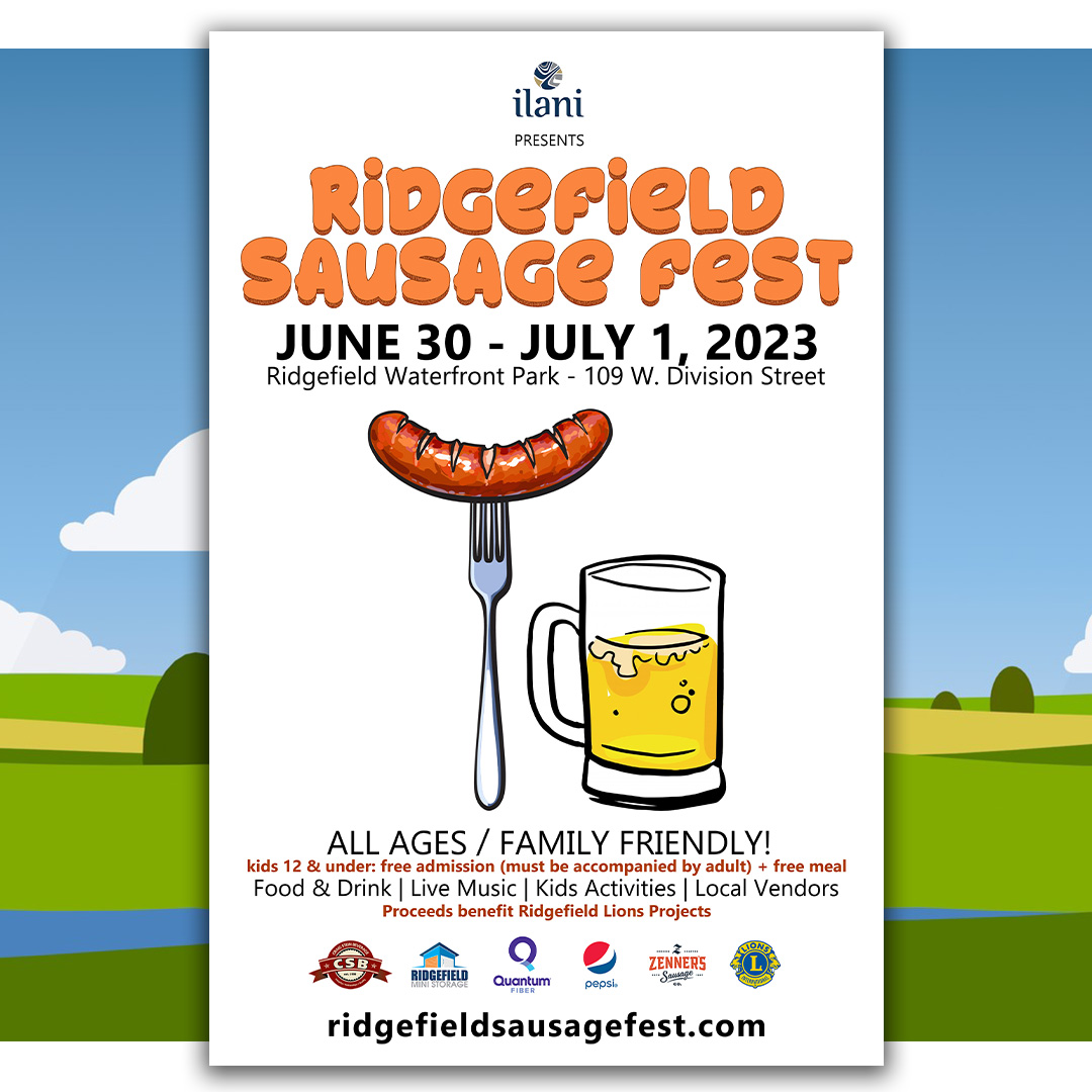 ridgefieldsf's tweet image. We're exactly 1 week away! 
@ilaniresort presents #RidgefieldSausageFest at Ridgefield Waterfront Park on Friday June 30/Saturday July 1. Let's kick off #4thofJuly Holiday w/ fun (and sausages) for all! Kids 12 &amp;amp; under get in free, PLUS a free kids meal! 
ridgefieldsausagefest.com