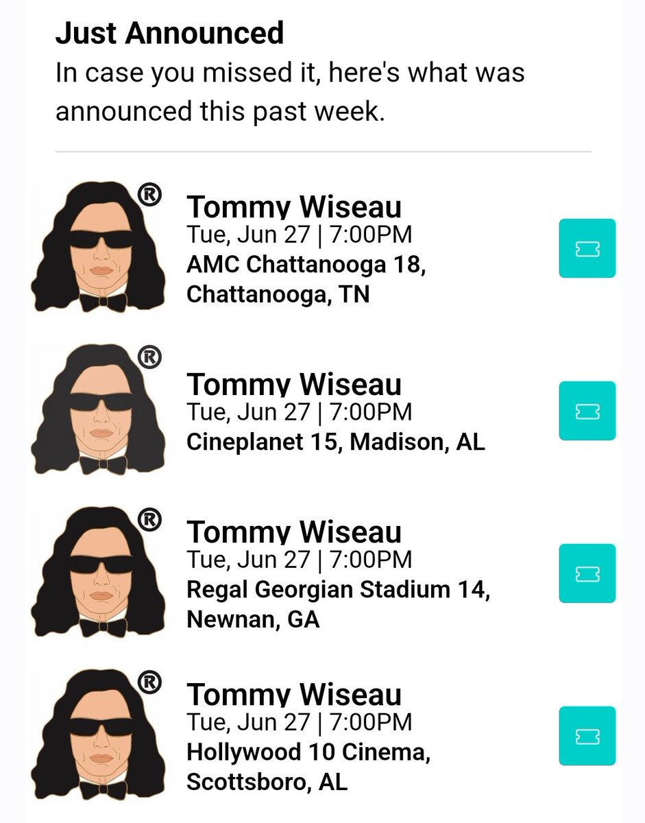 bandsintown is somehow mistaking The Room screenings as Tommy Wiseau concerts