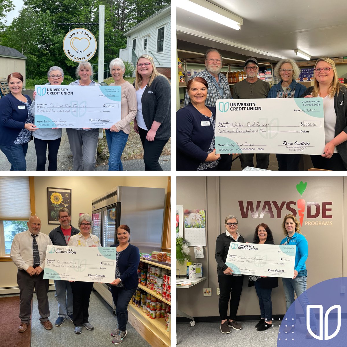 UCU_Maine's tweet photo. We’ve been quite busy lately, traveling all over the state to distribute the funds raised for Ending Hunger in Maine.
Learn more:
https://t.co/qwaYrxANGf
#HereforU #UCUMaine #Maine #MaineCreditUnions https://t.co/zgfoQS3ZmA