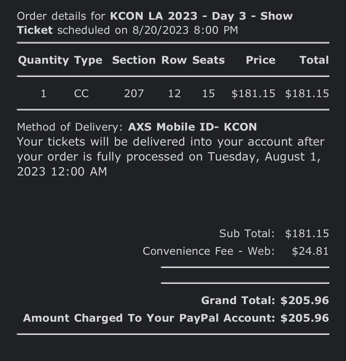namusplants's tweet photo. WTS
KCON Day 3 ticket 
selling because i was able to get a closer seat, selling for grant total $205
feel free to dm me if you have any questions https://t.co/4onCgLERZz