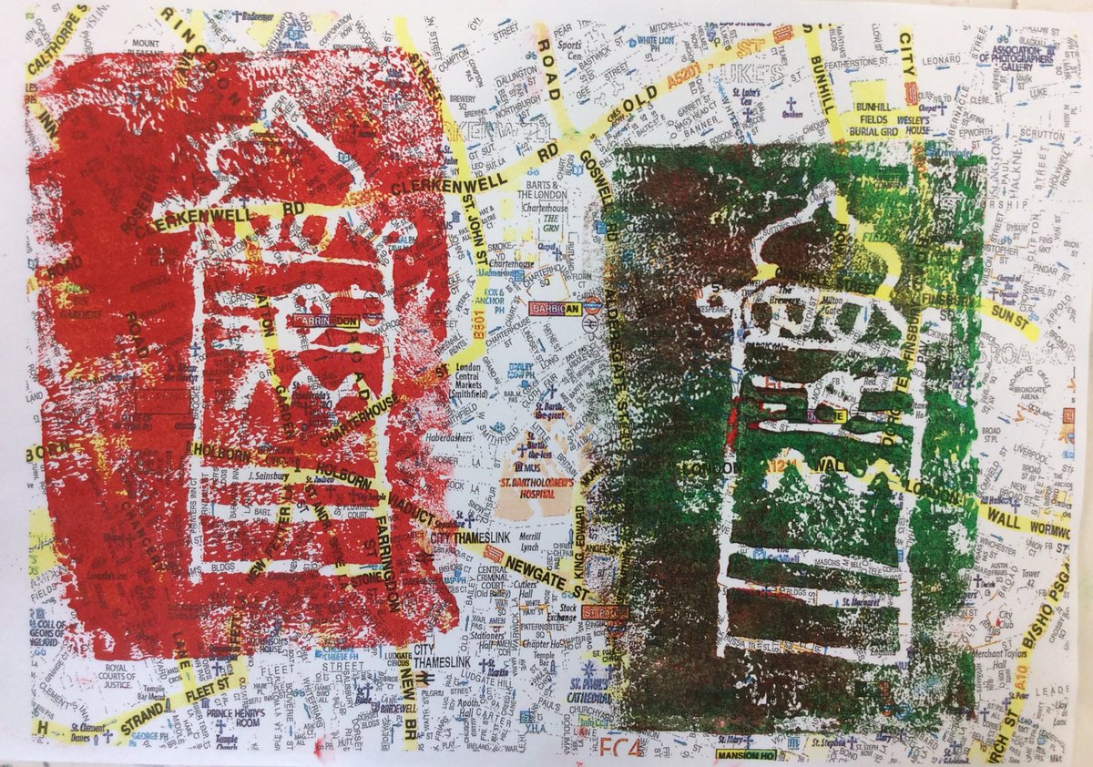 FPS_1_Giraffes's tweet photo. A fabulous morning with Mrs Taylor making prints of famous buildings in London #fpsart 🎡🎨 https://t.co/0yzy1bRobn
