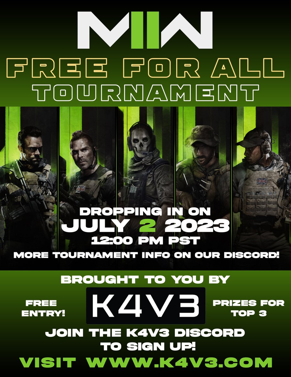 theK4V3's tweet photo. 🎮🏆Gear up, soldiers! A Call of Duty clash in the K4V3 awaits. Who will emerge as the champion? #CODTournament #gamingtournament #calloffduty https://t.co/F1rYEJaRLa