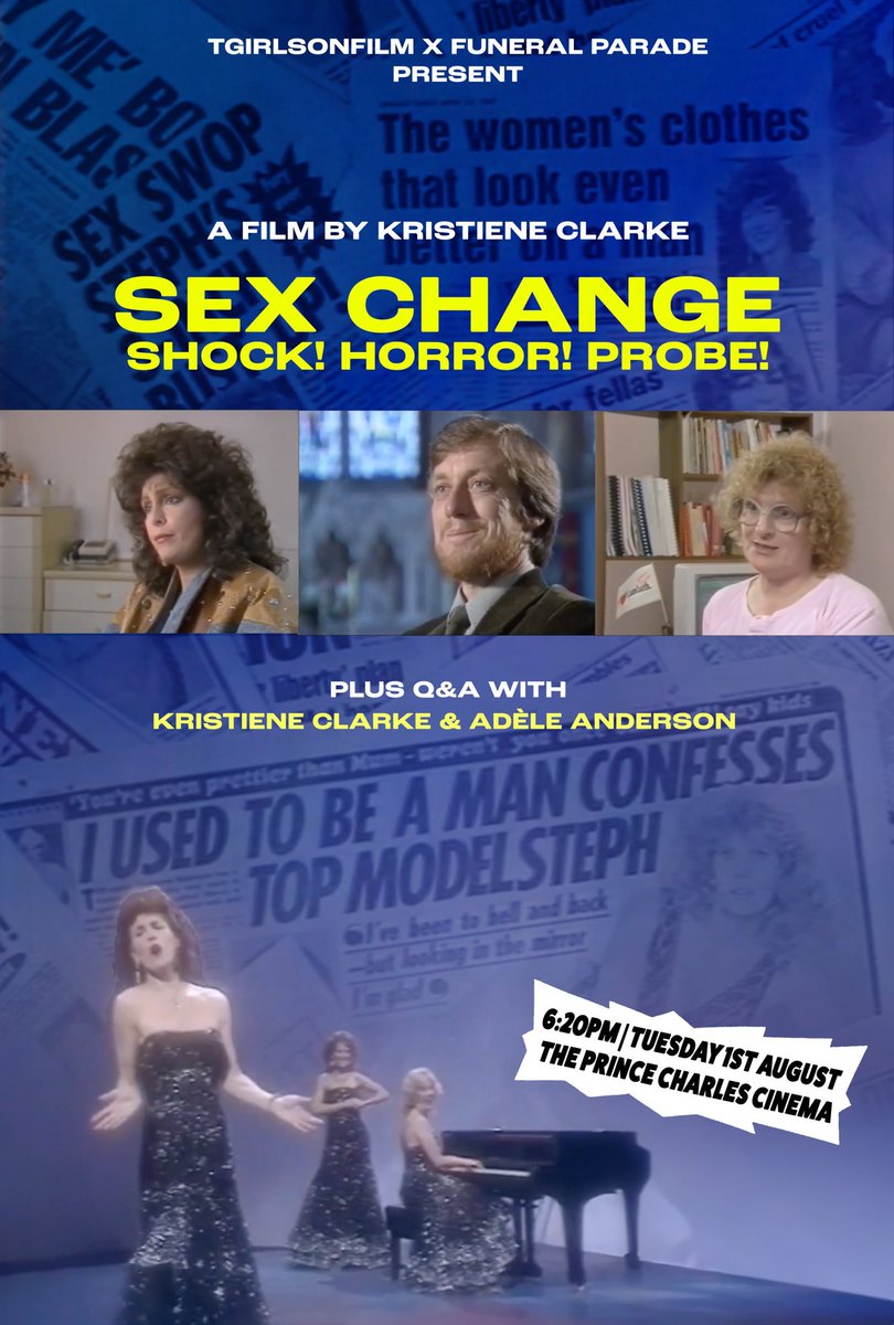 Sarah Cleary (@sarahajcleary) on Twitter photo Delighted to announce that <a href="/tgirlsonfilm/">tgirlsonfilm</a> and I will be continuing our Trans-X-Ploitation season at <a href="/ThePCCLondon/">Prince Charles Cinema</a> with a very special screening of SEX CHANGE, the first trans documentary directed by a trans woman!
🎟️ TICKETS 🎟️
princecharlescinema.com/PrinceCharlesC… Delighted to announce that <a href="/tgirlsonfilm/">tgirlsonfilm</a> and I will be continuing our Trans-X-Ploitation season at <a href="/ThePCCLondon/">Prince Charles Cinema</a> with a very special screening of SEX CHANGE, the first trans documentary directed by a trans woman!
🎟️ TICKETS 🎟️
princecharlescinema.com/PrinceCharlesC…