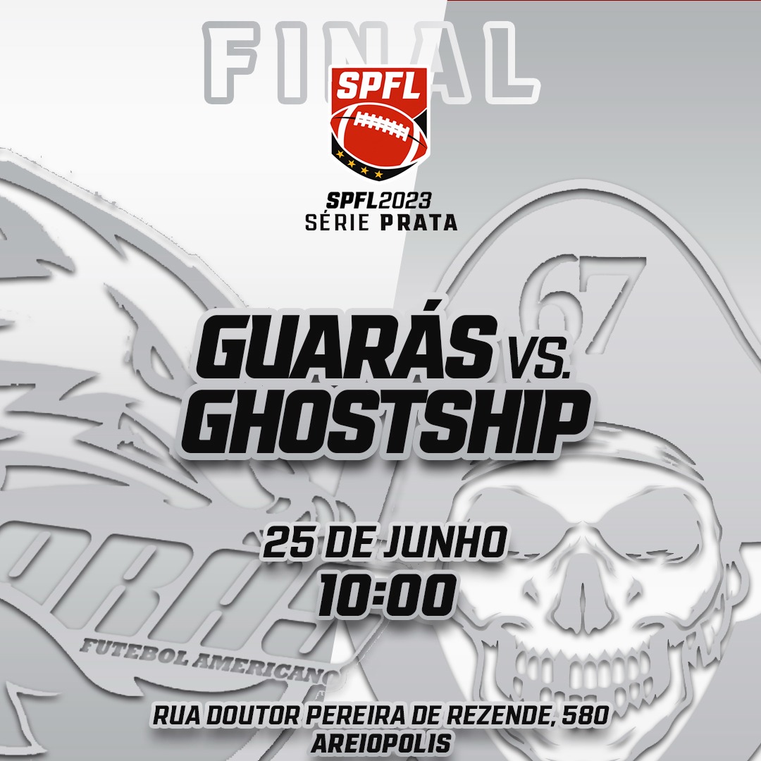 Domingo de decisão na SPFL 2023 - Série Prata!

O Guarás FA vai encarar a equipe do Caraguá Ghostship na final da divisão, que será realizada as 10h em Areiópolis.

Os fãs que não puderem ir até Areiópolis poderão acompanhar a partida ao vivo pelo Youtube da SPFL!