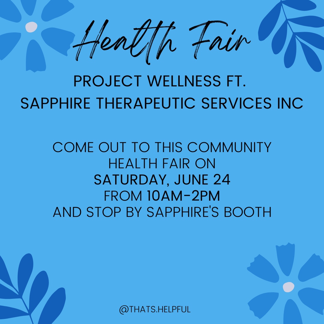 See you tomorrow!

#thatshelpful #sapphiretherapy #sapphiretx #houston #texas #houstontx #therapy #mentalhealth #houstonevents #healthfair #communityhealthfair #wellnessfair