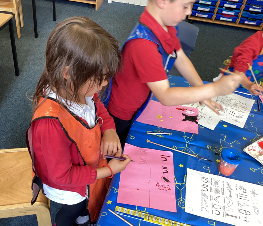 CockfieldPrima1's tweet photo. In art this afternoon, Class 2 looked at aboriginal symbols and how we could use the symbols to tell a story. The children worked very hard and could tell their story from using the symbols. https://t.co/OQG2fYGiyv