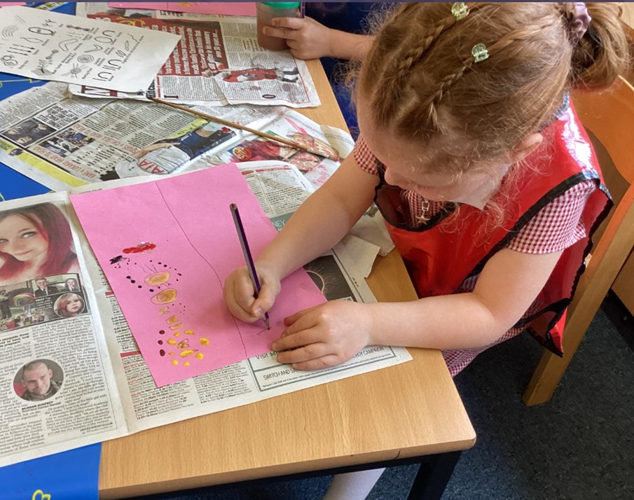 CockfieldPrima1's tweet photo. In art this afternoon, Class 2 looked at aboriginal symbols and how we could use the symbols to tell a story. The children worked very hard and could tell their story from using the symbols. https://t.co/OQG2fYGiyv