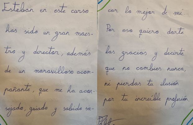 EGSCTamaraceite's tweet photo. Palabras que me llegan a lo más hondo del corazón.  Indudablemente son el mejor testimonio de que lo importante para que haya aprendizaje es llegar al corazón de nuestro alumnado.  Lo otro viene rodado. ¡Gracias chicos por ser increíbles! ¡Feliz Verano! https://t.co/JVXnDc68l8