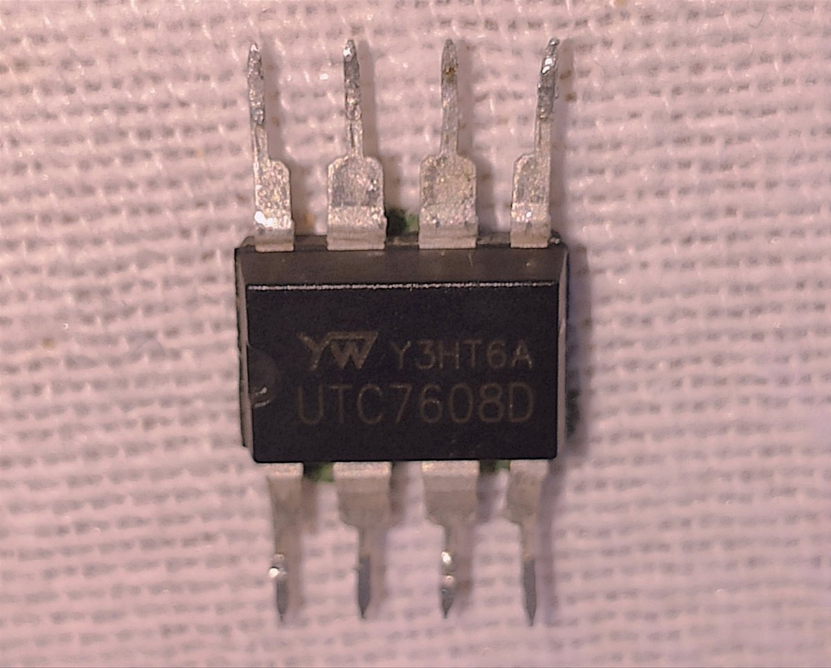JFET? extracted from UTC7608D.. 
This is a chip that has no datasheet.. It is built from this JFET and a separate small chip in the same package 'maybe an OpAmp'.
I was not able to get the rest of the chip out as it was stuck in the plastic then broke 😅