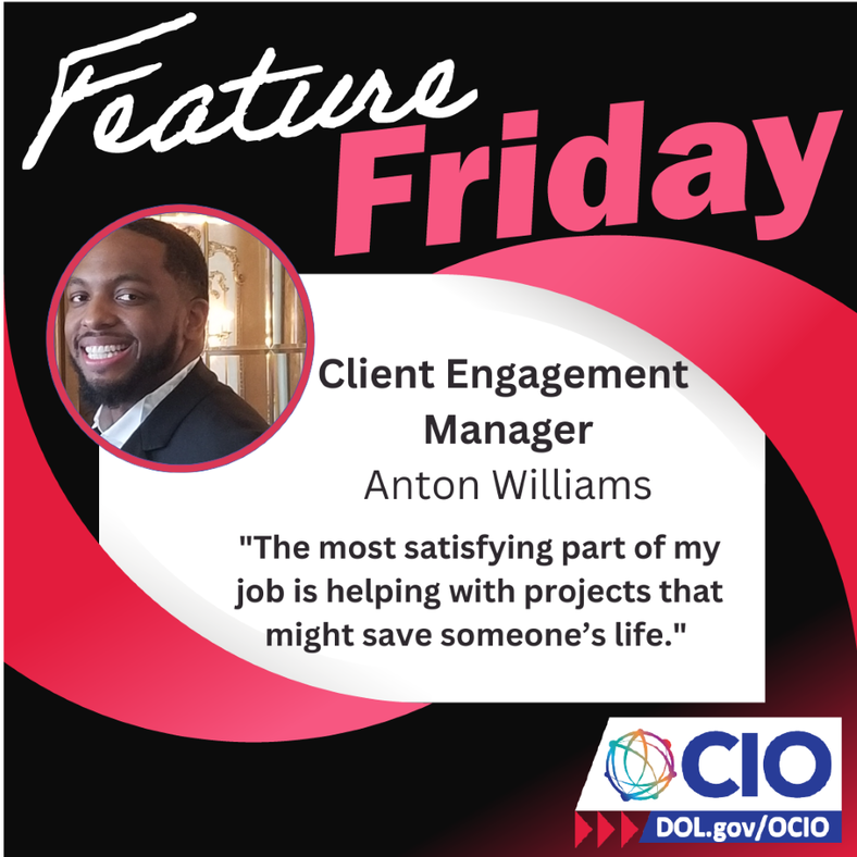 @OCIO_DOL (@ocio_dol) on Twitter photo #FeatureFriday: Client engagement managers like Anton Williams translate project needs for IT teams so <a href="/USDOL/">U.S. Department of Labor</a> agencies have access to cutting-edge technologies.
Learn more about our award-winning staff, life at OCIO and how you can join us! dol.gov/agencies/oasam… #FeatureFriday: Client engagement managers like Anton Williams translate project needs for IT teams so <a href="/USDOL/">U.S. Department of Labor</a> agencies have access to cutting-edge technologies.
Learn more about our award-winning staff, life at OCIO and how you can join us! dol.gov/agencies/oasam…