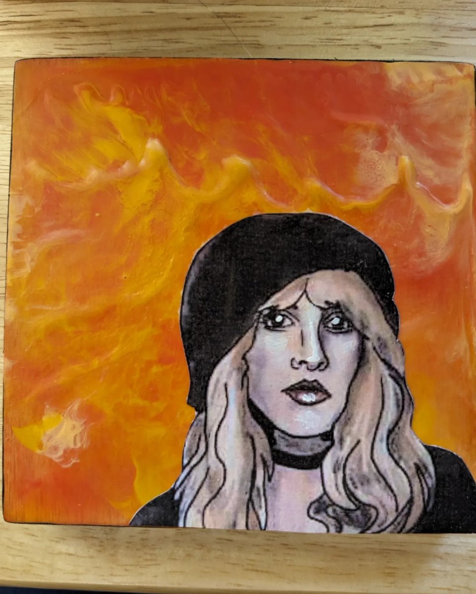shehitsback's tweet photo. Stevie Nicks
4 x 4in
Encaustic Mixed Media
NFS, but if you'd like to commission one similar, email me at:  allison@shehitsback.com https://t.co/wlLSOyKC2N