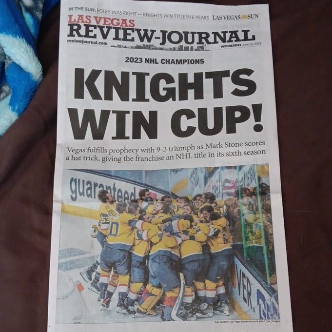 Got my cover of the June 14th @reviewjournal in the mail today. #GoKnightsGo #RealmUknighted #VegasBorn

To order: store.reviewjournal.com