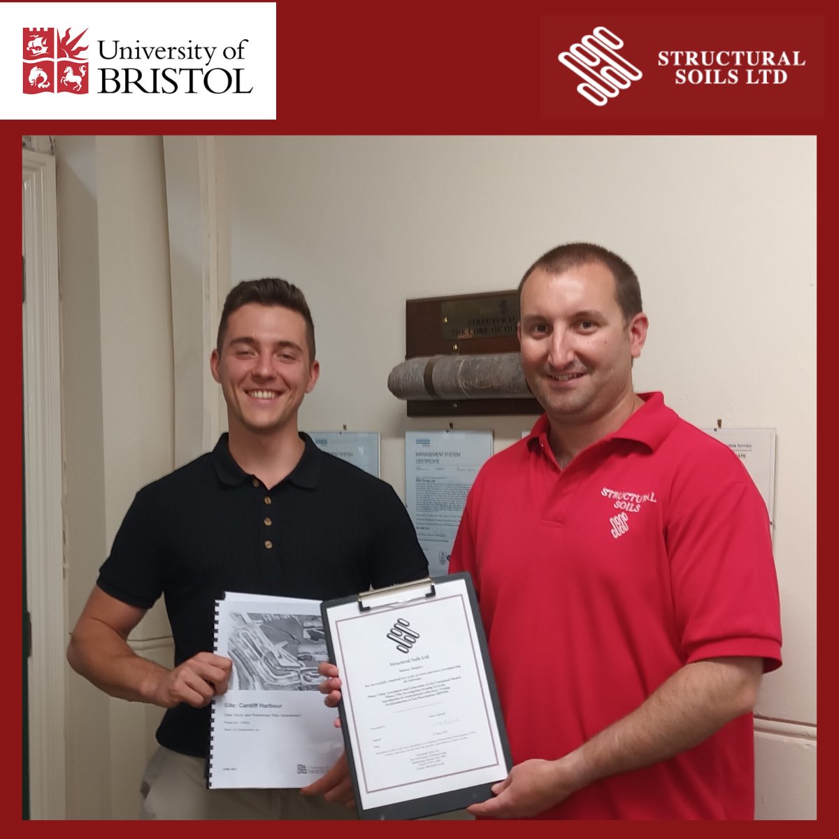 Congratulations to Mateusz Smagacz from <a href="/BristolUni/">University of Bristol</a> for completing his Graduate work experience with us.

Michael Addinall, states 'Mateusz has a bright future ahead of him and he was a pleasure to have at Structural Soils.’ <a href="/RSKGroup/">RSK</a> 

#graduate #placement #jobs
