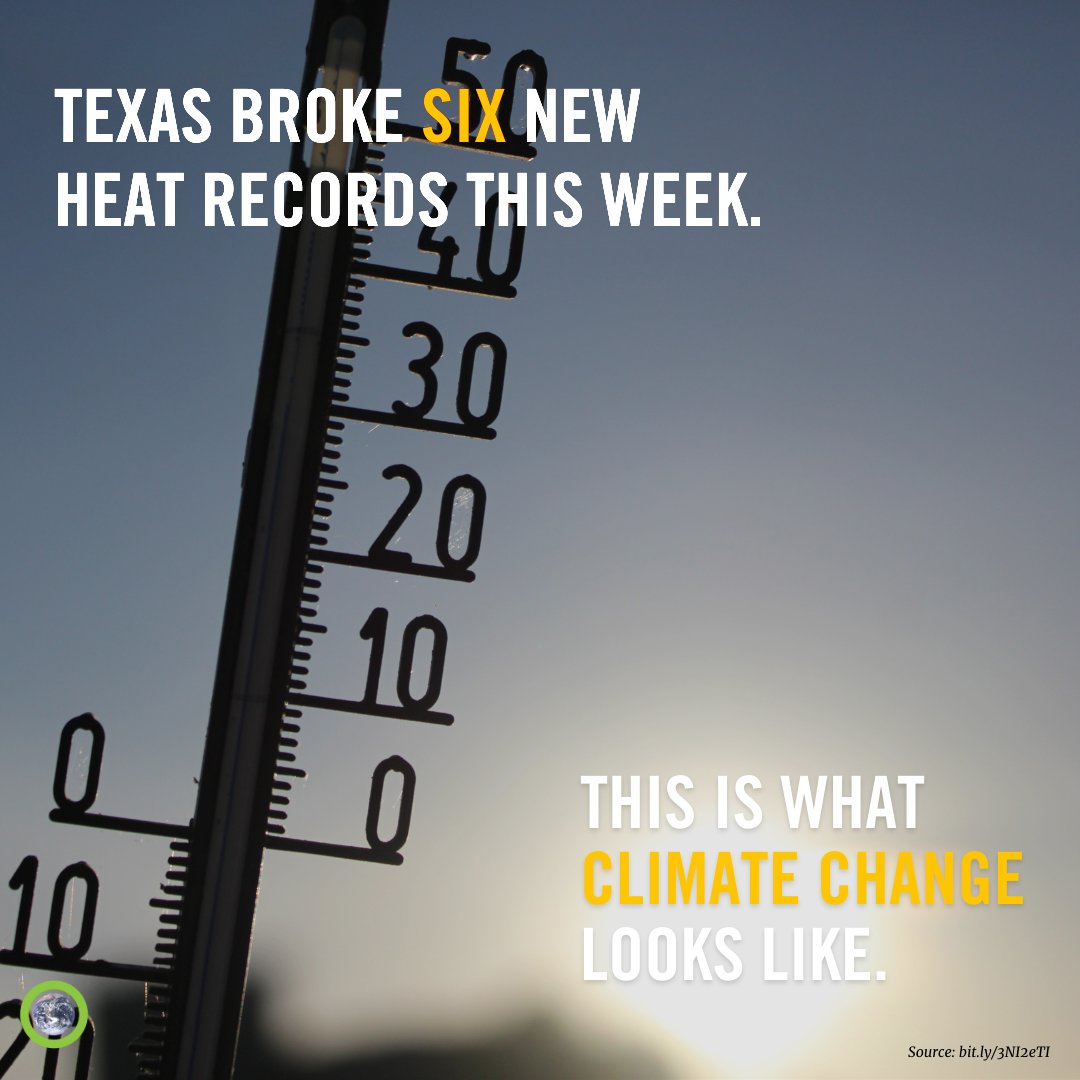 The heat wave in Texas just won’t let up. Temperatures in Del Rio, Texas reached 115-degrees and Cotulla saw 116 degrees. These temperatures smashed previous records! We must #ActOnClimate.