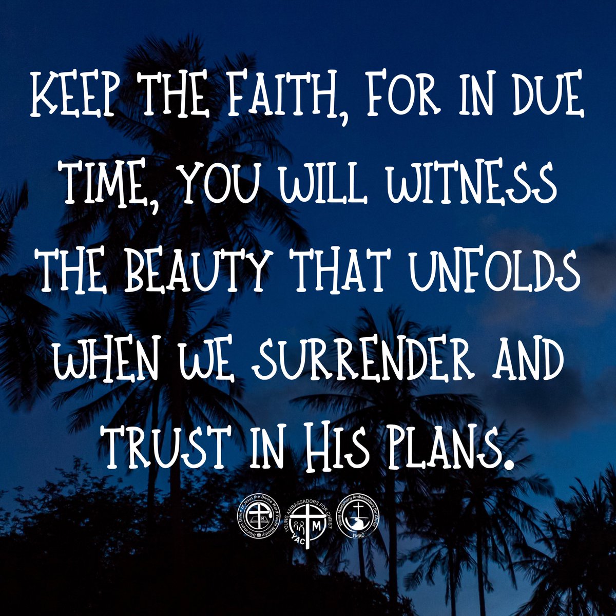 Stay blessed and embrace the perfection of God's timing.

#TrustInGodsTiming #TimingIsEverything #PatienceAndHope #EmbraceHisTiming #BelieveInHisPlan 
#PerfectTiming

***

#YAC #YMAC #SYM #SVDyouth 
#SHRINEyouthMinistry #ShrineYouth